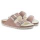 Birkenstock Arizona Suede Leather Shearling Pink Clay LAF Narrow Insulated Flip-Flops (1023258)
