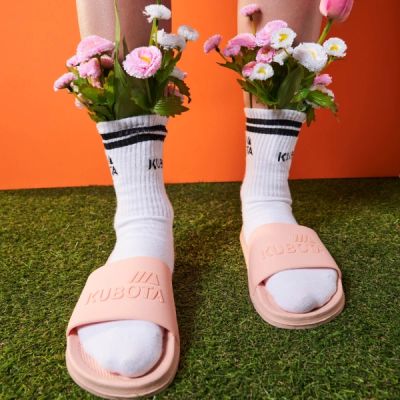 9. Basic plain powder pink pool flip-flops KUBKBB-SS24-02-08