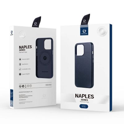 5. Dux Ducis Naples case for iPhone 14 Plus magnetic leather case MagSafe blue