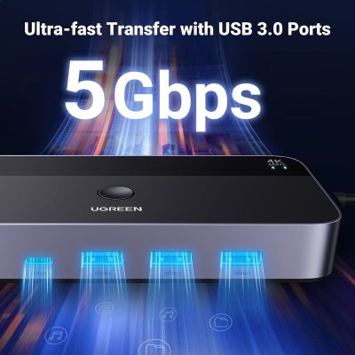 8. Ugreen CM664 HDMI switch 2in1 KVM switch - black