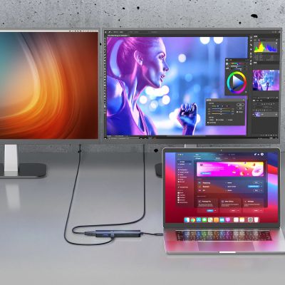 5. USB-C 6 in 1 Hub Wozinsky WHBC10Y4S Multifunctional, Aluminum, with 25 cm Cable - Gray