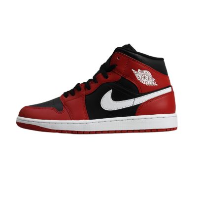Air Jordan 1 Mid Men's Basketball Shoe Black/Gym Red/White - DQ8426-061