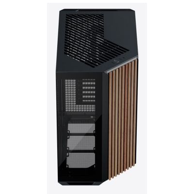 10. APNX V1 PC Case, Midi-Tower, ATX, Tempered Glass, Wood, black