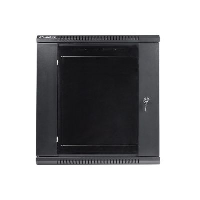 4. Lanberg WF01-6412-10B rack cabinet (12U; 635mm / 600mm / 450mm; wall-mounted; Glass; 19''; black)