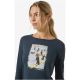 SUPER.NATURAL W DACHSHUND PARTY LS Women's Long-Sleeve Top Navy