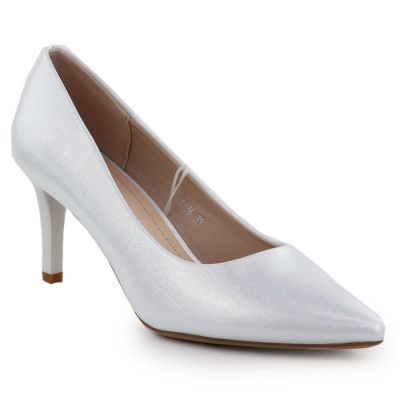 7. Women's satin silver pumps Sergio Leone 1336