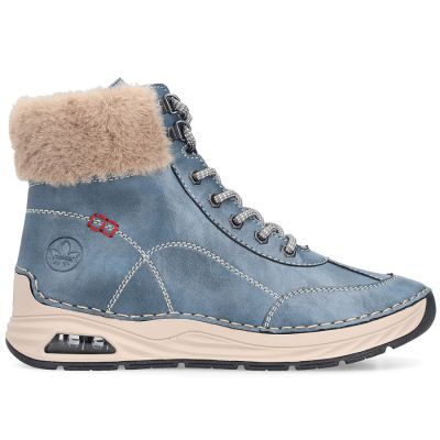 2. Women's insulated ankle boots, blue, Rieker 44530-14