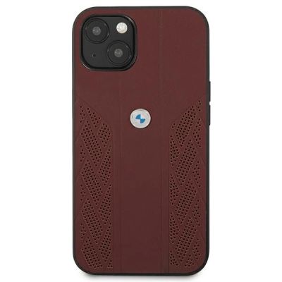 2. BMW Leather Curve Perforate Case for iPhone 13 - Red