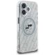 4. Karl Lagerfeld IML Glitter Karl & Choupette Heads Logo MagSafe iPhone 16 Case - Gray