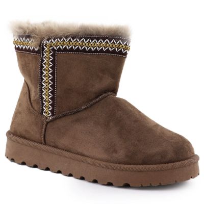 8. Women's brown suede snow boots Potocki 06303