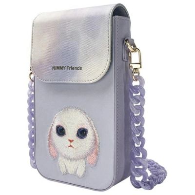 5. Nimmy Big Eyed Pet 2.0 Rabbit 3-in-1 Phone Bag + Wallet + Tracker Case - Purple