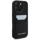 4. Karl Lagerfeld HC Grained PU Cardslot Metal Elong Case for iPhone 16 Pro Max - Black