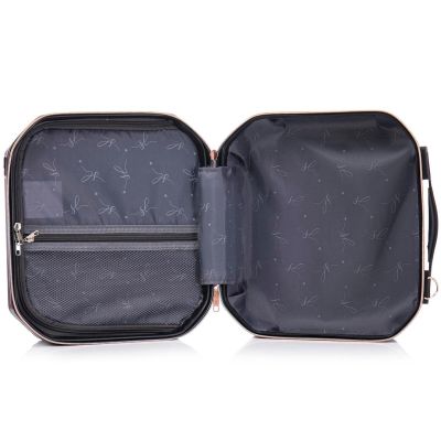 7. COSMETIC BAG + HANDBAG SET ABS T5821-6 BLACK SEMI LINE