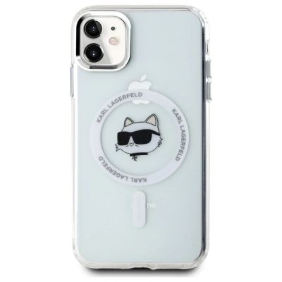3. Karl Lagerfeld IML Metal Choupette Head MagSafe iPhone 11 Case - White