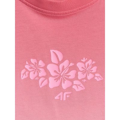 6. Girls' loose T-shirt with print 4F 4FJRSS26TTSHF4186-90A