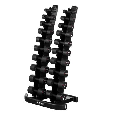 2. HPT POLYURETHANE DUMBBELL SET 2 x 1 - 10 KG (110 KG) + STR37 HMS STAND