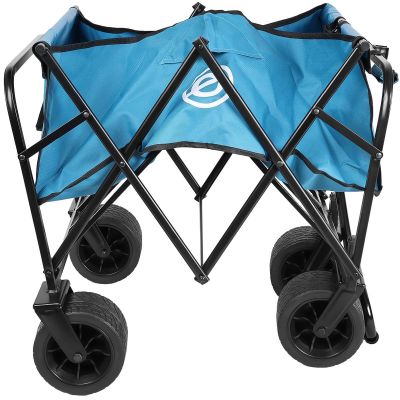 3. DELUXE FOLDABLE TRAVEL AND BEACH STROLLER 66x48x90CM WITH HANDLE, BLUE