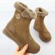 2. Women's suede leather ankle boots with fur, brown Filippo DBT7271