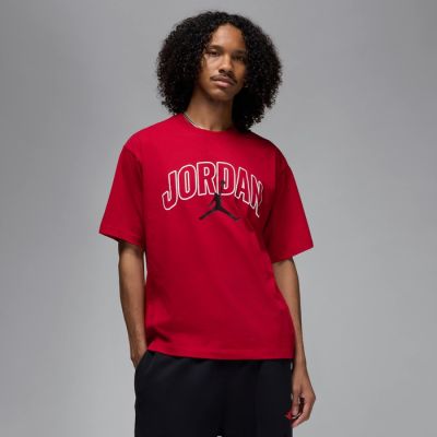Men's Air Jordan Brooklyn Arch Logo T-shirt Gym Red - IB7347-687