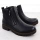 13. Black Leather Women’s Worker Boots Rieker 78556-00