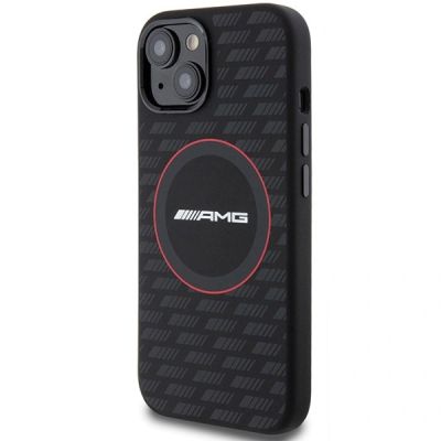 2. Mercedes AMG Silicone Carbon Pattern MagSafe Case for iPhone 13 / 14 / 15 - Black