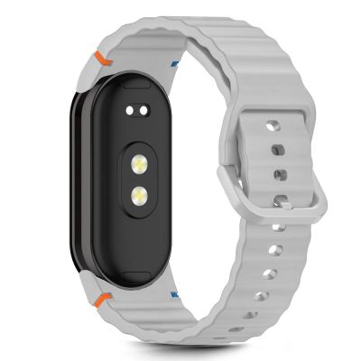 2. Tech-Protect Silicone Sport Strap for Xiaomi Smart Band 8 / 9 / 10 / NFC - Gray
