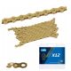KMC Chain X12 126 Links Ti-N Gold Box