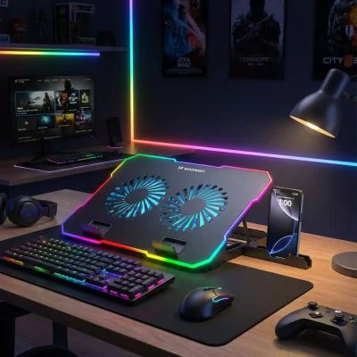 9. Wozinsky WDCX-A26 NitroCool RGB Gaming Laptop Cooling Pad - Black