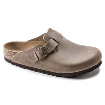 Birkenstock Boston Tabacco Brown Oiled Leather Narrow Flip-Flops for Women/Men (0960813)