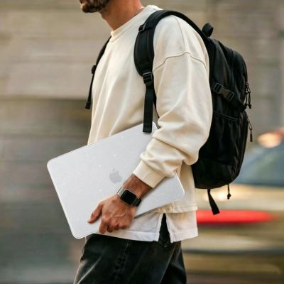 6. Tech-Protect SmartShell Case for MacBook Neo 13" 2026 - Clear-Glitter