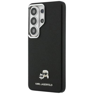 2. Karl Lagerfeld Saffiano KC Metal Logo MagSafe Case for Samsung Galaxy S26 Ultra, Black
