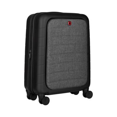 Wenger Syntry Carry-On Suitcase - Swivel - Hard Side - Polyester, Polycarbonate, ABS Plastic, Heather Grey - 35.60cm (14")