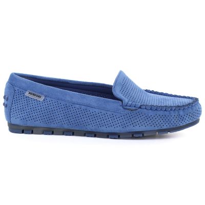2. Women's moccasins, suede shoes, blue Potocki 09301
