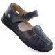 Comfortable women's shoes with Velcro, openwork, navy blue, Unisoft 9955