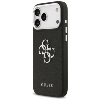 2. Guess Grained Big 4G Classic Logo case for iPhone 17 Pro Max - black