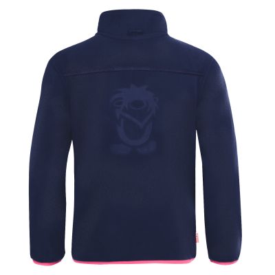 2. Trollkids Girls Oppdal Jacket XT Zip-Up Fleece Jacket for Girls, Navy/Pink (415-114)