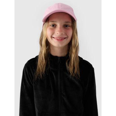 4. Girls' velour zip-up hoodie sweatshirt 4F Junior 4FJWAW24TSWSF1217-20S