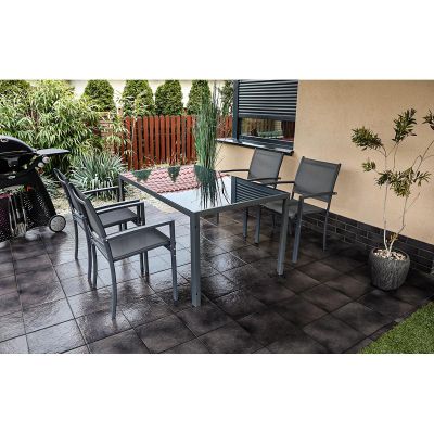 16. GARDEN TABLE 150x90x73CM DARK GREY