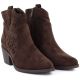 3. Women's suede ankle boots with openwork heel, brown, S.Barski HY61-8012