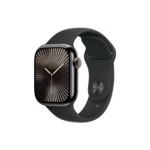 Apple Watch Series 10 GPS + Cellular 42mm with Slate Titanium Case and Black Sport Band – M/L