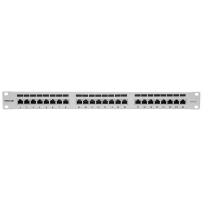3. INTELLINET 24-Port Cat6a Patchpanel FTP 1HE gray
