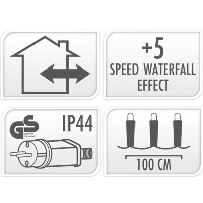 4. CHRISTMAS TREE LIGHTS LIGHT CURTAIN WATERFALL OUTDOOR 320 LED WARM WHITE 5 SPEEDS