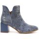 2. Women's openwork ankle boots with a block heel, blue M.Daszyński SA217-6