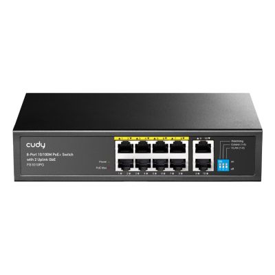 6. CUDY FS1010PG Switch, 8-Port 10/100M PoE+ 120W, 2x GbE Uplink