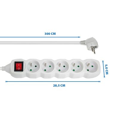 7. ESPERANZA POWER STRIP 5 OUTLETS, SWITCH 3M, WHITE ELK215W