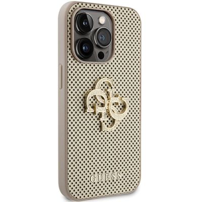 4. Guess Perforated 4G Glitter case for iPhone 15 Pro - gold