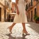 7. Women's beige and gold heeled sandals Potocki LE20339