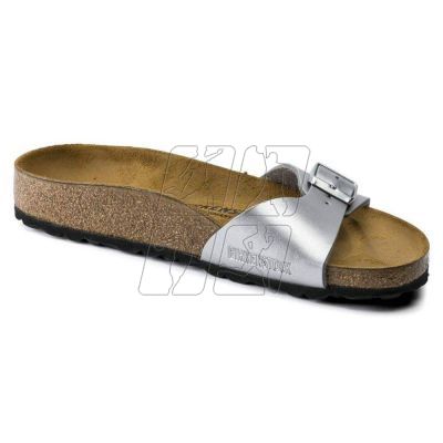 6. Birkenstock Madrid Birko-Flor Silver Women's Slides Regular Wide (0040411)