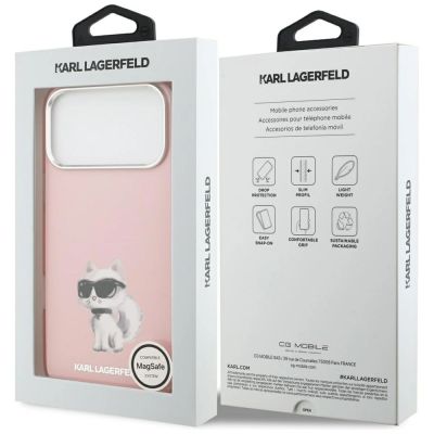 8. Karl Lagerfeld IML Aquarelle Choupette & Logo MagSafe Case for iPhone 17 Pro - Pink