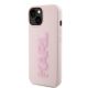 2. Karl Lagerfeld 3D Rubber Glitter Logo case for iPhone 15 - pink